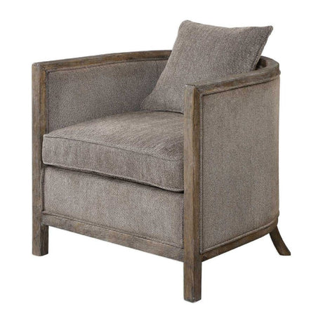 Modern European furniture - Brown Chenille Accent Tub Chair - www.oroa.com