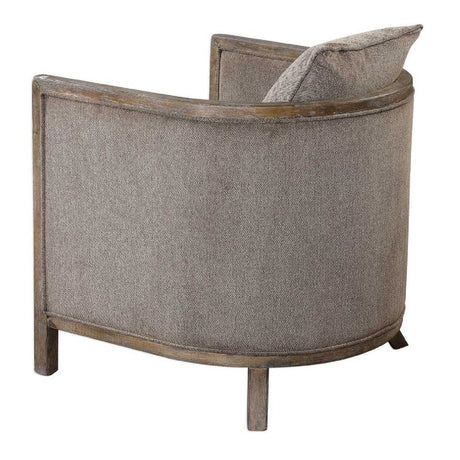 Modern European furniture - Brown Chenille Accent Tub Chair - www.oroa.com