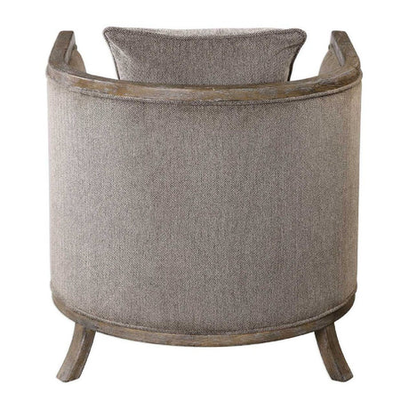 Modern European furniture - Brown Chenille Accent Tub Chair - www.oroa.com