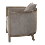 Modern European furniture - Brown Chenille Accent Tub Chair - www.oroa.com