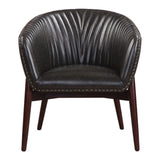 Modern European furniture - Black Leather-Look Accent Chair - www.oroa.com