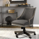 Modern European furniture - Gray Linen Desk Chair - www.oroa.com