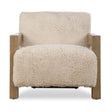 Modern European furniture - Cream Sheepskin Accent Chair - www.oroa.com