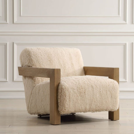 Modern European furniture - Cream Sheepskin Accent Chair - www.oroa.com