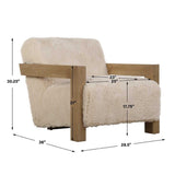 Modern European furniture - Cream Sheepskin Accent Chair - www.oroa.com