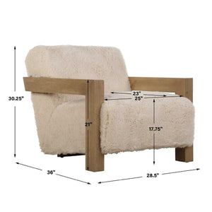   Cream Sheepskin Accent Chair | Oroa.com