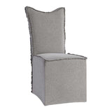 Gray Linen Fringed Dining Chairs (2) | Uttermost Narissa
