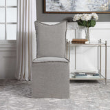 Gray Linen Fringed Dining Chairs (2) | Uttermost Narissa