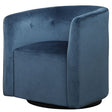 Modern European furniture - Blue Velvet Swivel Chair - www.oroa.com