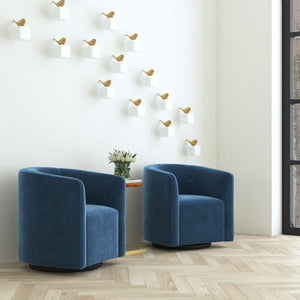   Blue Velvet Swivel Chair | Oroa.com