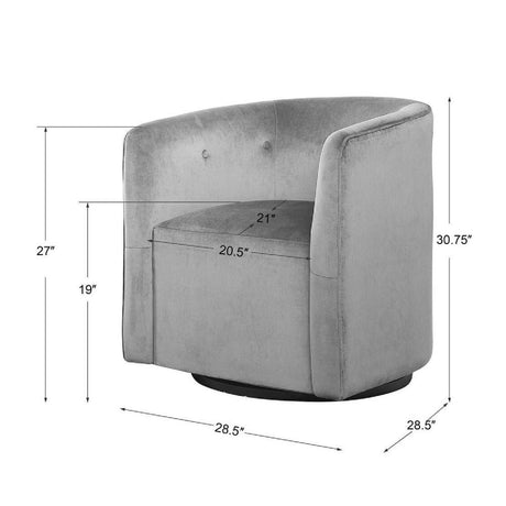 Modern European furniture - Blue Velvet Swivel Chair - www.oroa.com