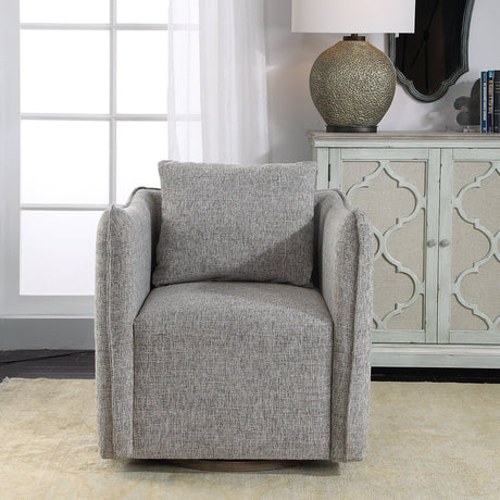 Flanged Edge Swivel Chair | Uttermost Corben