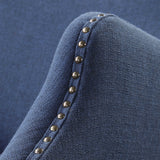 Modern European furniture - Blue Linen Wingback Chair - www.oroa.com