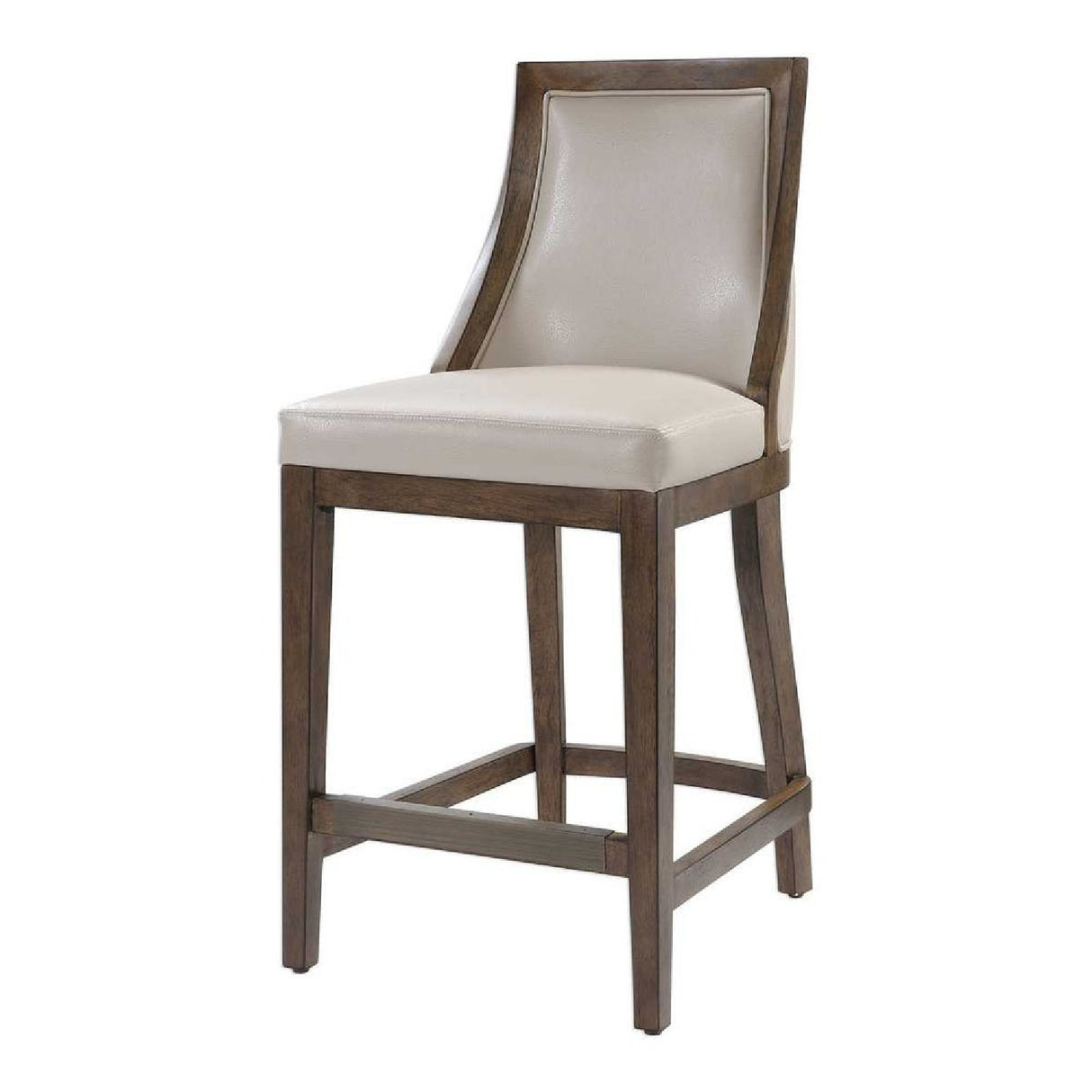   Beige Leather Counter Stool | Oroa.com