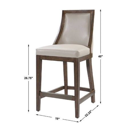 Modern European furniture - Beige Leather Counter Stool - www.oroa.com