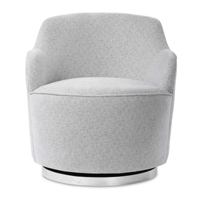 White Linen Blend Swivel Chair by Uttermost Hobart