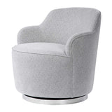 White Linen Blend Swivel Chair | Uttermost Hobart