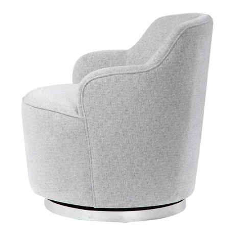White Linen Blend Swivel Chair | Uttermost Hobart