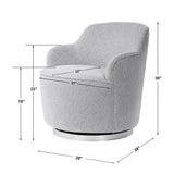 White Linen Blend Swivel Chair | Uttermost Hobart