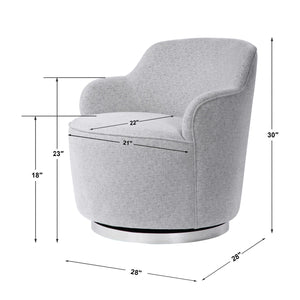   White Linen Blend Swivel Chair | Oroa.com