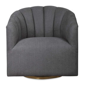 Gray Channel-Tufted Swivel Chair by Uttermost Cuthbert