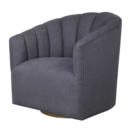 Gray Channel-Tufted Swivel Chair | Uttermost Cuthbert