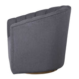 Gray Channel-Tufted Swivel Chair | Uttermost Cuthbert