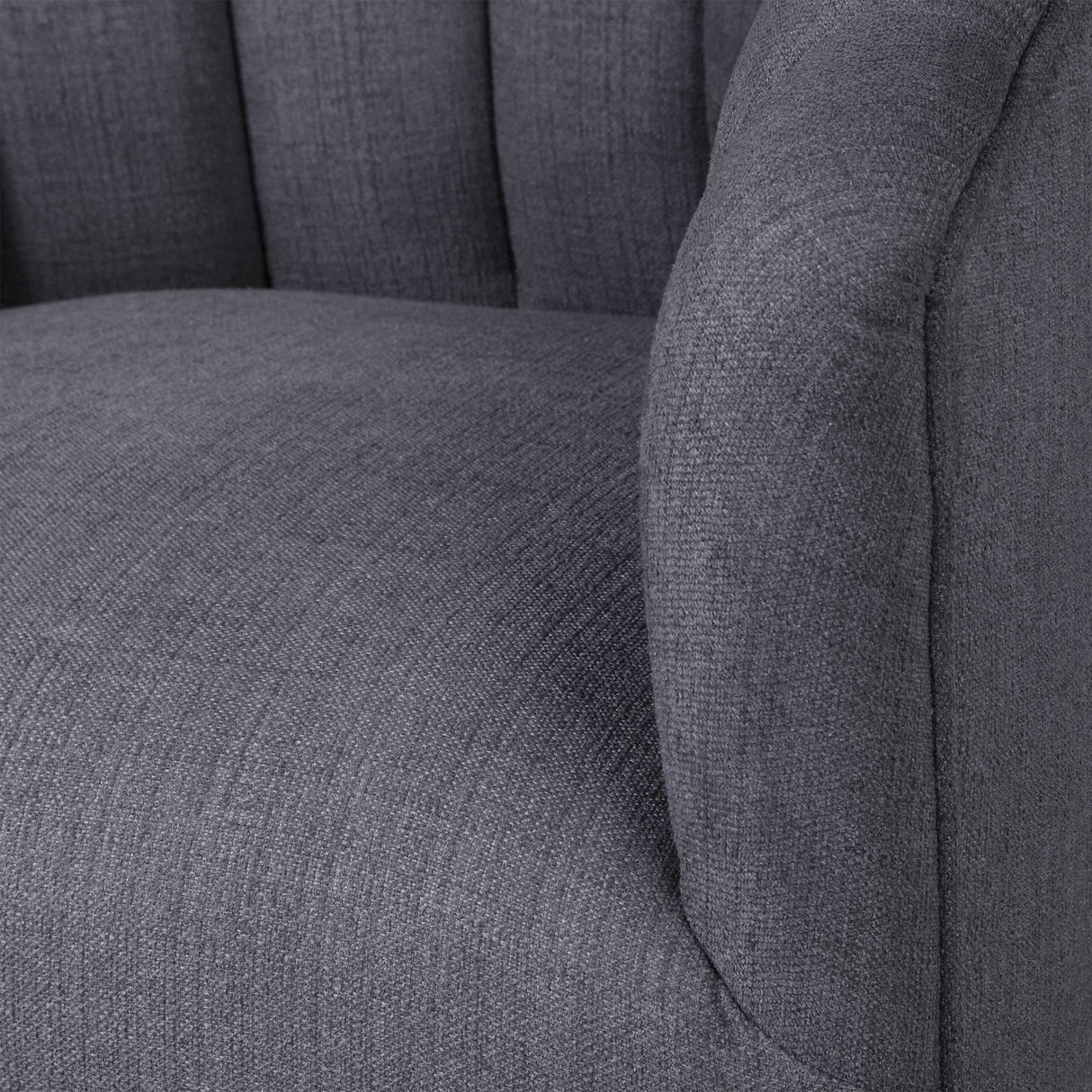   Gray Channel-Tufted Swivel Chair | Oroa.com
