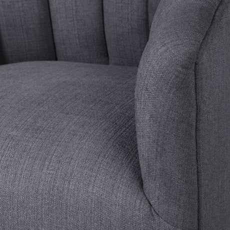 Gray Channel-Tufted Swivel Chair | Uttermost Cuthbert