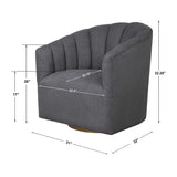 Gray Channel-Tufted Swivel Chair | Uttermost Cuthbert