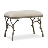 Modern European furniture - Silver Framed White Bench S - www.oroa.com