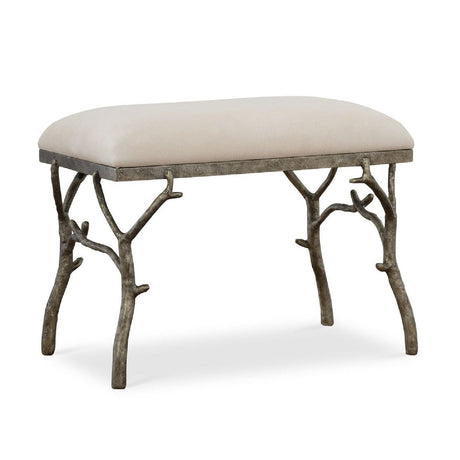 Modern European furniture - Silver Framed White Bench S - www.oroa.com