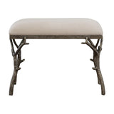 Modern European furniture - Silver Framed White Bench S - www.oroa.com