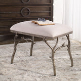 Modern European furniture - Silver Framed White Bench S - www.oroa.com