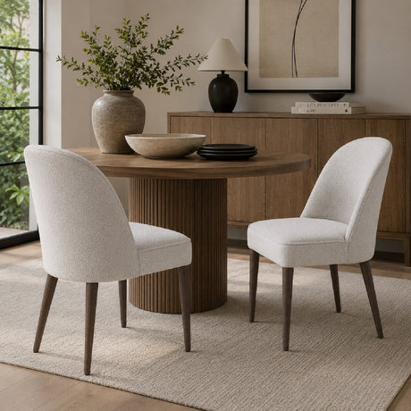   White Fabric Dining Chairs (2) | Oroa.com