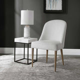Modern European furniture - White Fabric Dining Chairs (2) - www.oroa.com