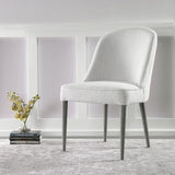 Modern European furniture - White Fabric Dining Chairs (2) - www.oroa.com