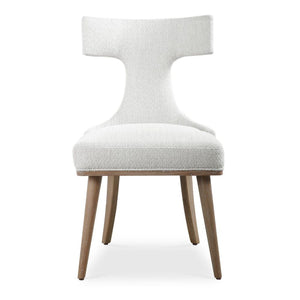   White Fabric Mid-Century Accent Chairs (2) | Oroa.com