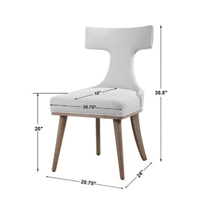   White Fabric Mid-Century Accent Chairs (2) | Oroa.com