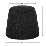 Modern European furniture - Black Shearling Ottoman - www.oroa.com