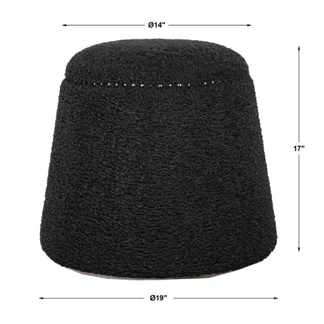 Modern European furniture - Black Shearling Ottoman - www.oroa.com