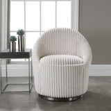 Fluted Chenille Swivel Chair | Uttermost  Crue