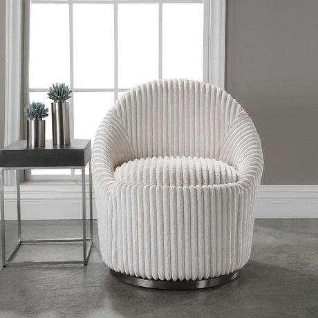Fluted Chenille Swivel Chair | Uttermost  Crue