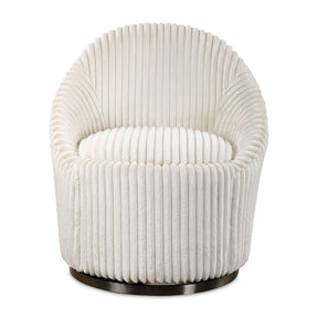 Modern European furniture - Fluted Chenille Swivel Chair - www.oroa.com