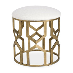 Gold Openwork Accent Stool by Uttermost Trellis