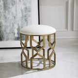 Modern European furniture - Gold Openwork Accent Stool  - www.oroa.com