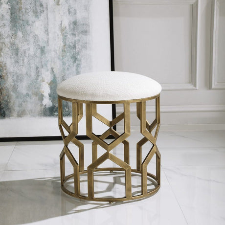 Modern European furniture - Gold Openwork Accent Stool  - www.oroa.com