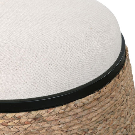 Braided Straw Round Ottoman | Uttermost  Island