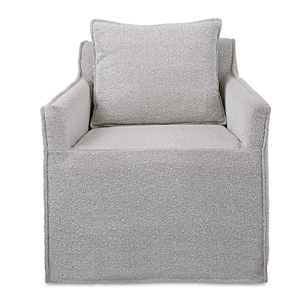   Gray Boucle Slipcover Swivel Chair | Oroa.com