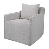 Gray Boucle Slipcover Swivel Chair | Uttermost Welland